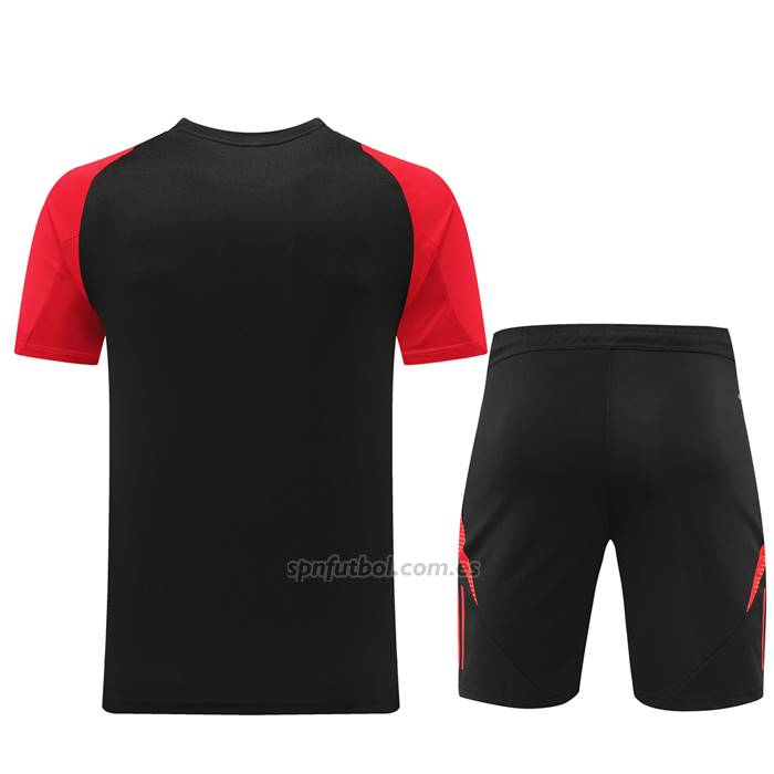 Chandal del Belgica Manga Corta 2024-2025 Negro - Pantalon Corto